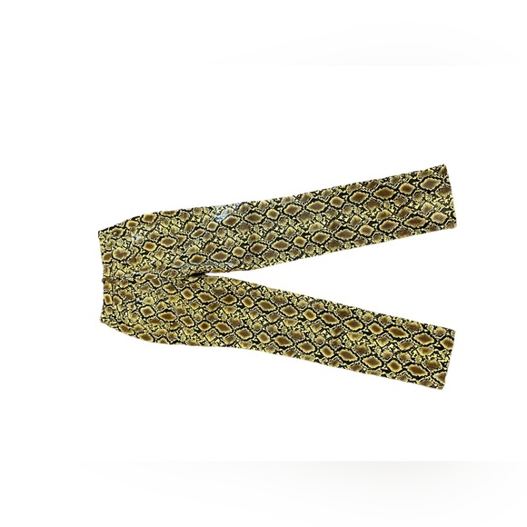 GOOD AMERICAN Good 90's Icon Faux Snake Skin Pants Gold - Picture 11 of 14